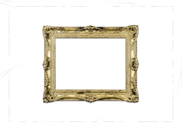 Illustratie schets van een oude antieke gouden frame — Stockfoto