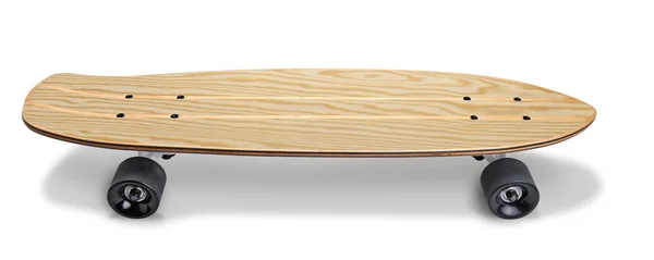 Drewniana deska do deskorolki z izolowanym drewnianym teksturą — Zdjęcie stockowe