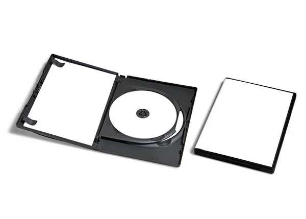 Plastikverpackung für DVDs mit weißem Einband — Stockfoto