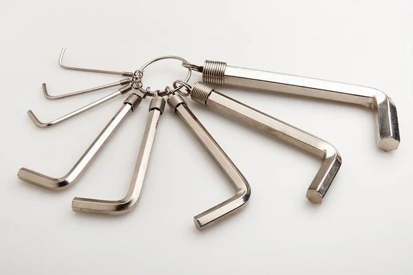 Conjunto de llaves allen de metal de hierro — Foto de Stock