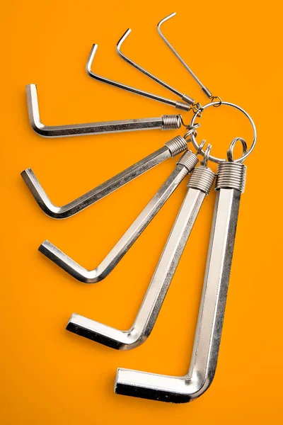 Conjunto de ferro metal allen chaves — Fotografia de Stock