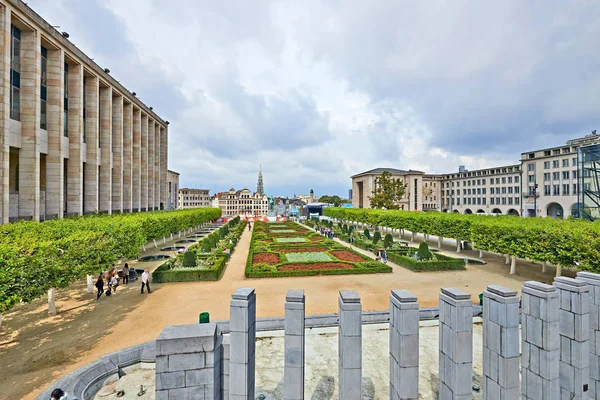 Mont des Arts point of view and garden, Brussels, Belgium — ストック写真