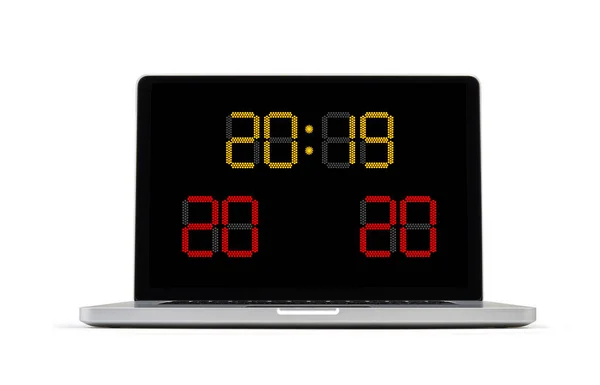 Koncepcja nowego roku 2020 na elektronicznej tablicy wyników na ekranie laptopa — Zdjęcie stockowe