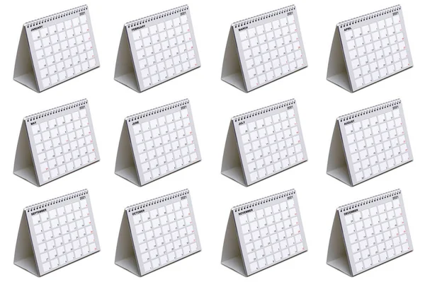 Calendrier Bureau Mois Gris Isolé Sur Blanc — Photo