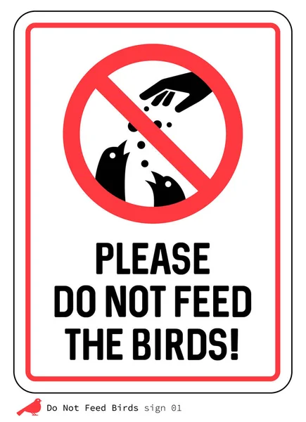Por favor, não alimente o sinal dos pássaros — Vetor de Stock