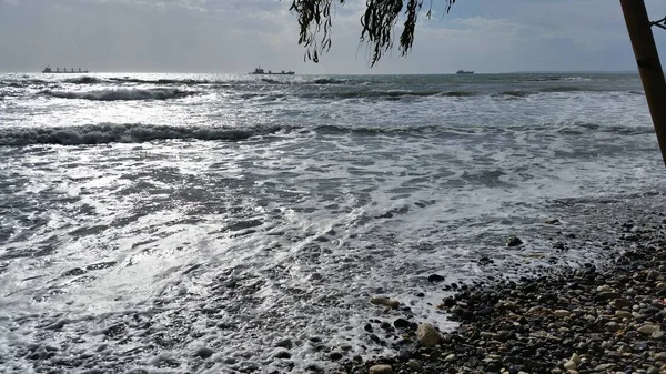 Der Schöne Limassol Strand Zypern — Stockfoto