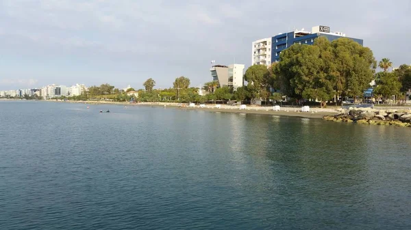 Pięknej Plaży Limassol Cyprze — Zdjęcie stockowe