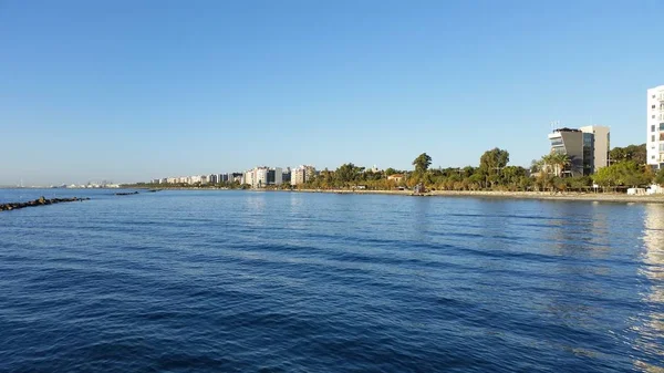 Pięknej Plaży Limassol Cyprze — Zdjęcie stockowe