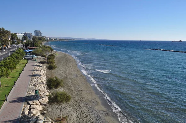 Pięknej Plaży Limassol Cyprze — Zdjęcie stockowe