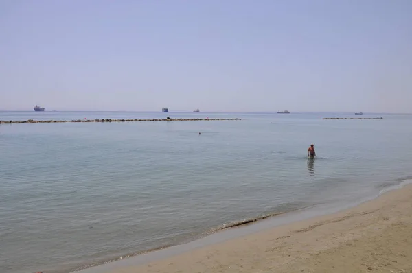 Der Schöne Limassol Strand Zypern — Stockfoto