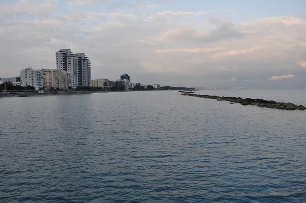 Pięknej Plaży Limassol Cyprze — Zdjęcie stockowe