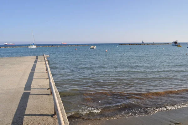 Pięknej Plaży Limassol Cyprze — Zdjęcie stockowe