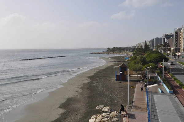 Όμορφη Παραλία Της Λεμεσού Στην Κύπρο — Φωτογραφία Αρχείου