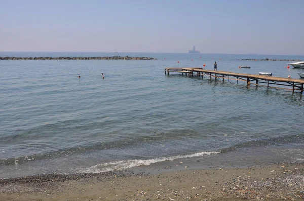 Der Schöne Limassol Strand Zypern — Stockfoto