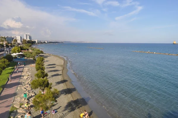 Pięknej Plaży Limassol Cyprze — Zdjęcie stockowe