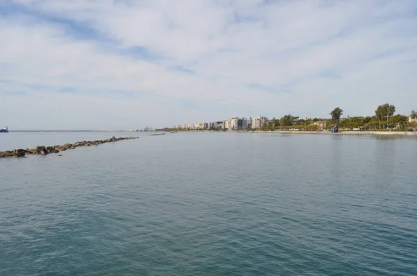 Pięknej Plaży Limassol Cyprze — Zdjęcie stockowe