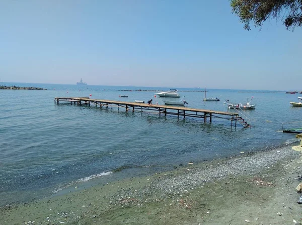 Pięknej Plaży Limassol Cyprze — Zdjęcie stockowe