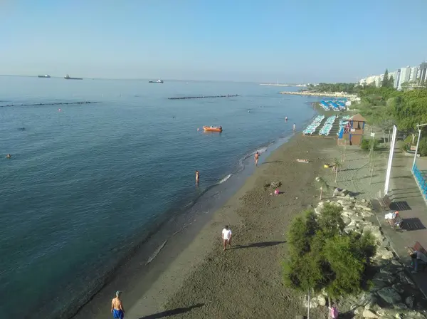 Pięknej Plaży Limassol Cyprze — Zdjęcie stockowe