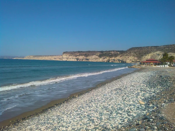 美丽的阿基 Ermogenis 海滩利马索尔在塞浦路斯 — 图库照片