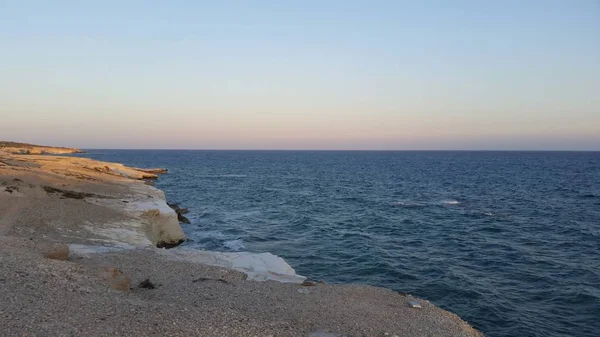 Nádherná Pláž Agios Jorjos Alamanu Beach Limassol Kypru — Stock fotografie
