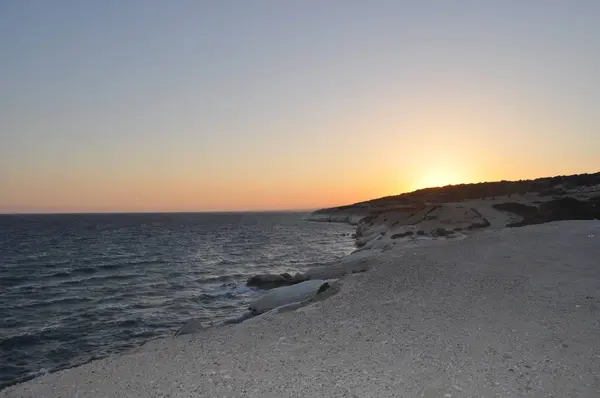 Kıbrıs Güzel Fosil Beach Limasol — Stok fotoğraf