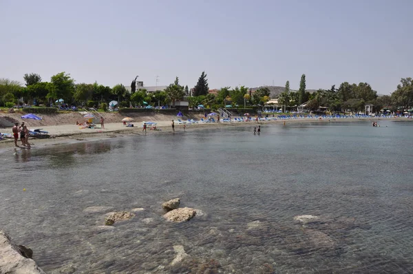Piękna Plaża Gubernatora Limassol Cyprze — Zdjęcie stockowe