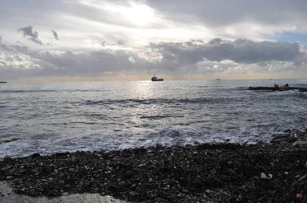 Piękne Karnagio Beach Limassol Cyprze — Zdjęcie stockowe