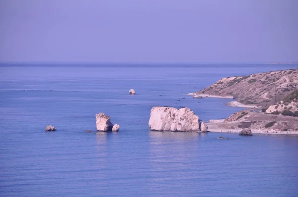 Der Schöne Petra Tou Romiou Strand Pafos Auf Zypern — Stockfoto