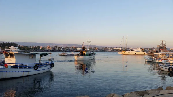 Los Hermosos Puertos Antiguos Castillo Pafos Chipre — Foto de Stock