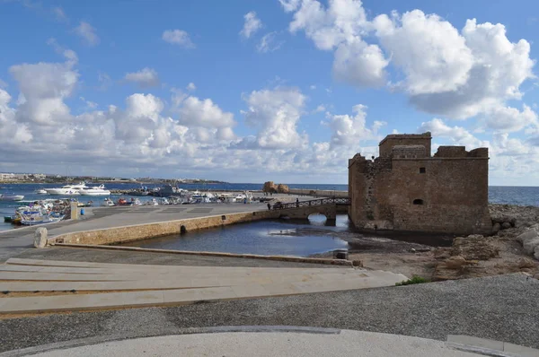 Die Schönen Alten Häfen Die Burg Von Paphos Auf Zypern — Stockfoto