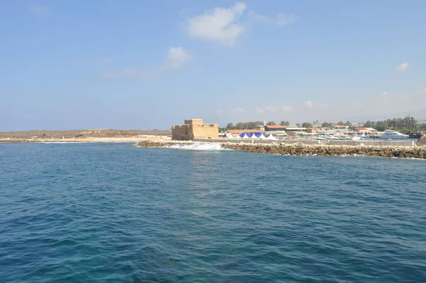 美丽的港口老 帕福斯在塞浦路斯的城堡 — 图库照片