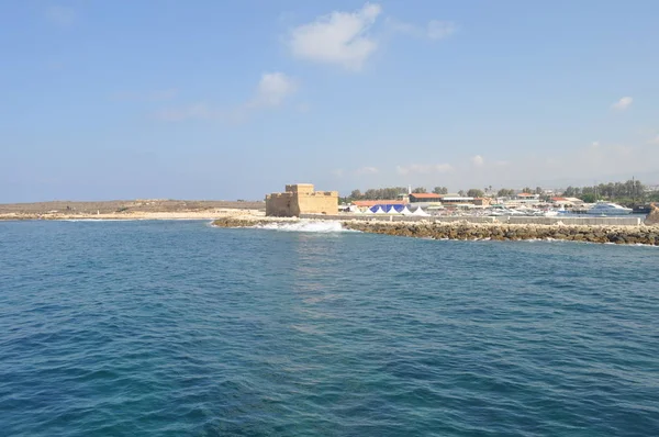 Los Hermosos Puertos Antiguos Castillo Pafos Chipre — Foto de Stock