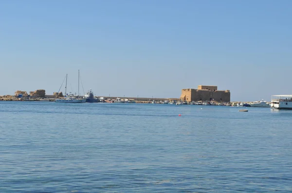 Die Schönen Alten Häfen Die Burg Von Paphos Auf Zypern — Stockfoto