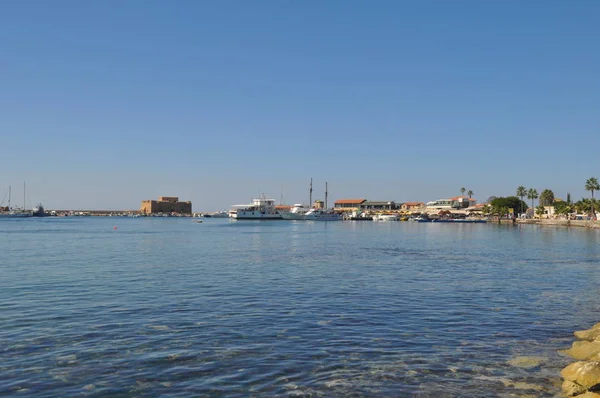 Die Schönen Alten Häfen Die Burg Von Paphos Auf Zypern — Stockfoto