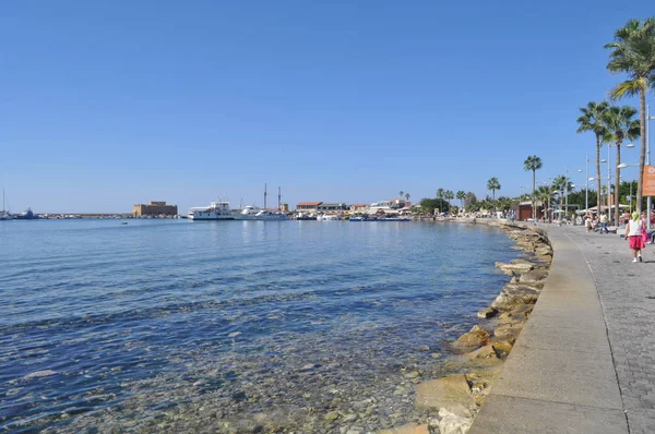 Piękny Stary Porty Zamku Pafos Cyprze — Zdjęcie stockowe