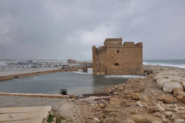 Die Schönen Alten Häfen Die Burg Von Paphos Auf Zypern — Stockfoto