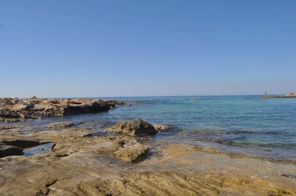 Der Wunderschöne Olympische Lagunenort Beach Pafos Zypern — Stockfoto