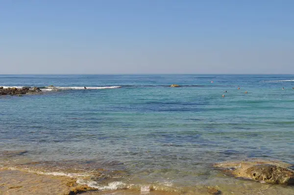 Der Wunderschöne Olympische Lagunenort Beach Pafos Zypern — Stockfoto