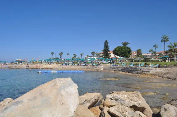 Bela Lagoa Olímpica Resort Beach Pafos Chipre — Fotografia de Stock