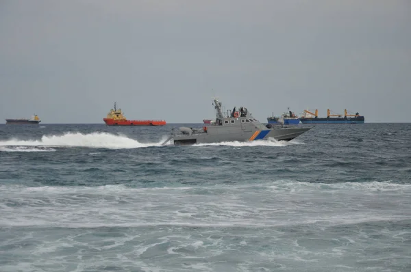 Hermoso Buque Guerra Mar — Foto de Stock