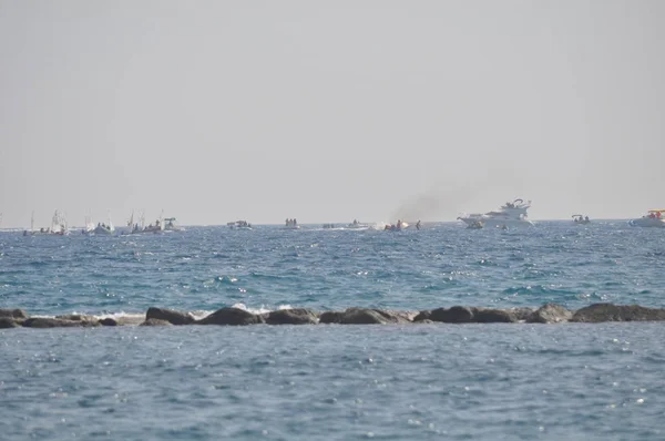 Das Schöne Boot Auf Offener See — Stockfoto