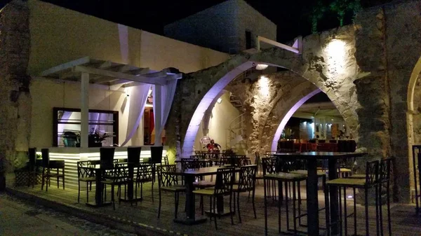 Hermosa Noche Old City Centre Edificio Limassol Chipre — Foto de Stock