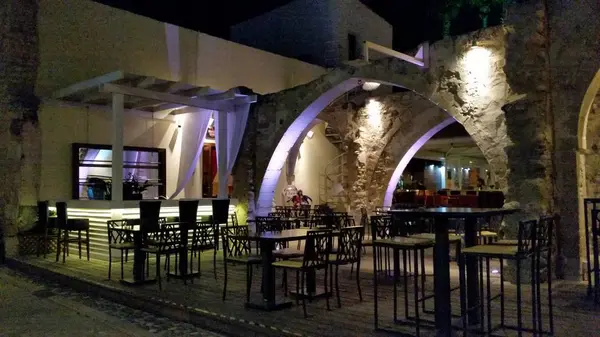 Hermosa Noche Old City Centre Edificio Limassol Chipre — Foto de Stock