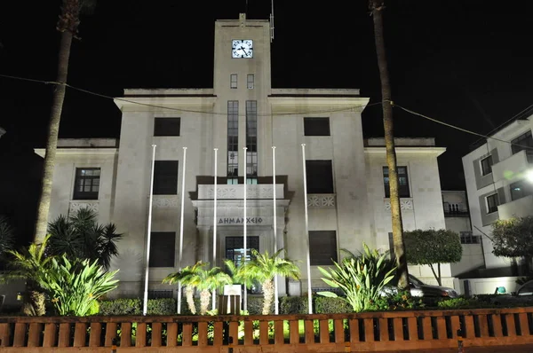Hermoso Edificio Municipal Night Limassol Chipre — Foto de Stock