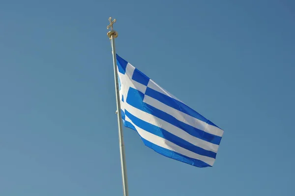 Greece Cyprus Flag Flagpole — Stock Photo, Image