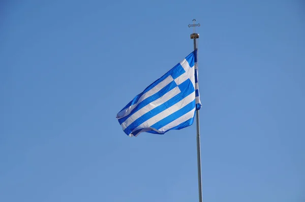 Grecja Cypr Flagę Maszt — Zdjęcie stockowe
