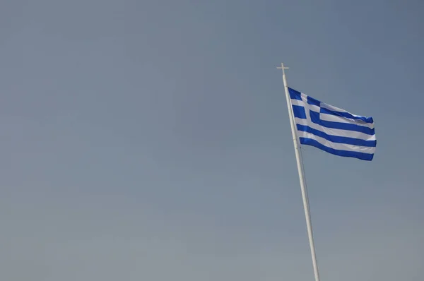 Greece Cyprus Flag Flagpole — Stock Photo, Image