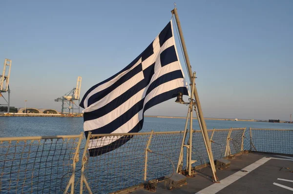 Greece Cyprus Flag Flagpole — Stock Photo, Image