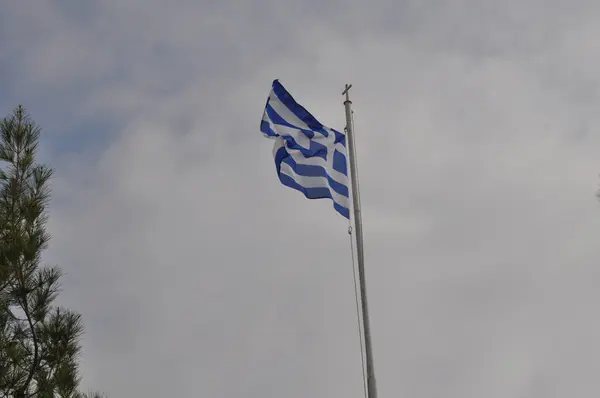 Drapeau Grèce Chypre Sur Mât — Photo