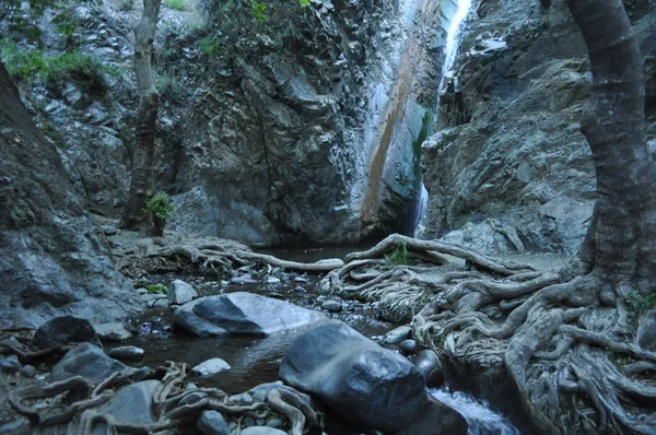 Belas Cachoeiras Millomeris Floresta Chipre — Fotografia de Stock